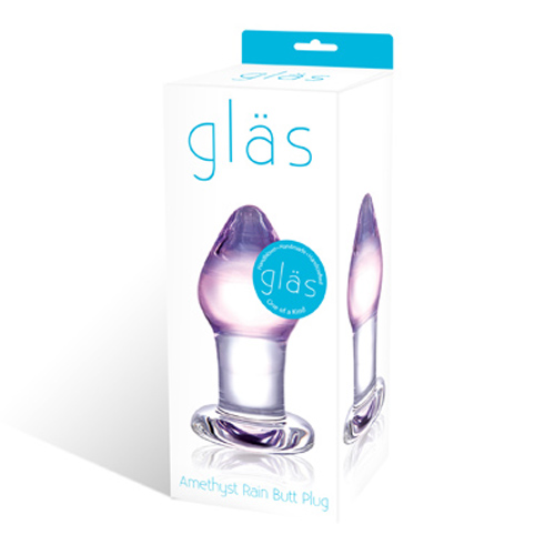 Классическая анальная пробка Amethyst Rain Small - 8 см. - Glas