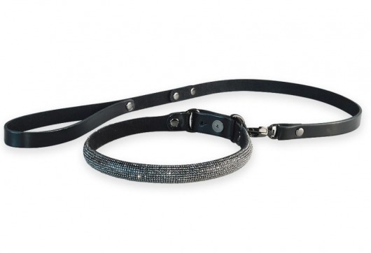 Эффектный сверкающий ошейник с поводком  Гламур - Sitabella - купить с доставкой в Старом Осколе
