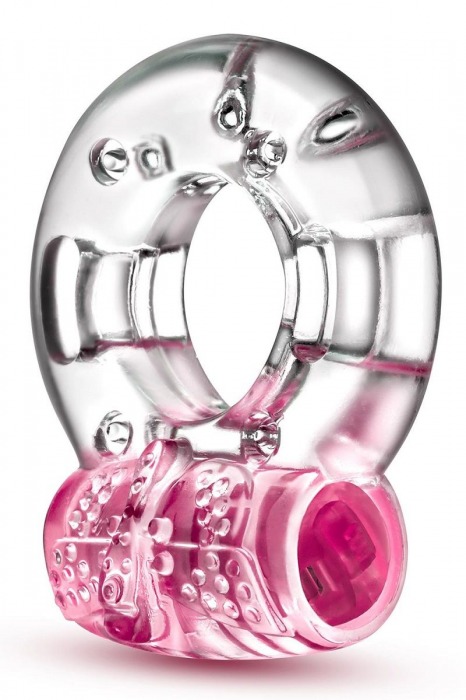 Розовое эрекционное виброкольцо Arouser Vibrating C-Ring - Blush Novelties