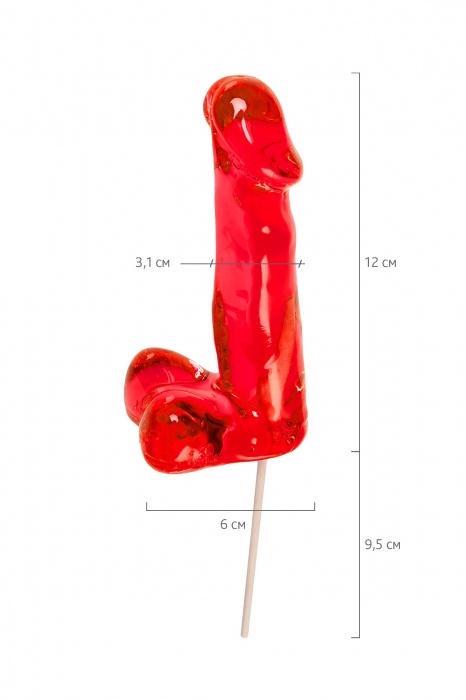Красный леденец в форме члена со вкусом виски - 173 гр. - Sosuчki - купить с доставкой в Старом Осколе