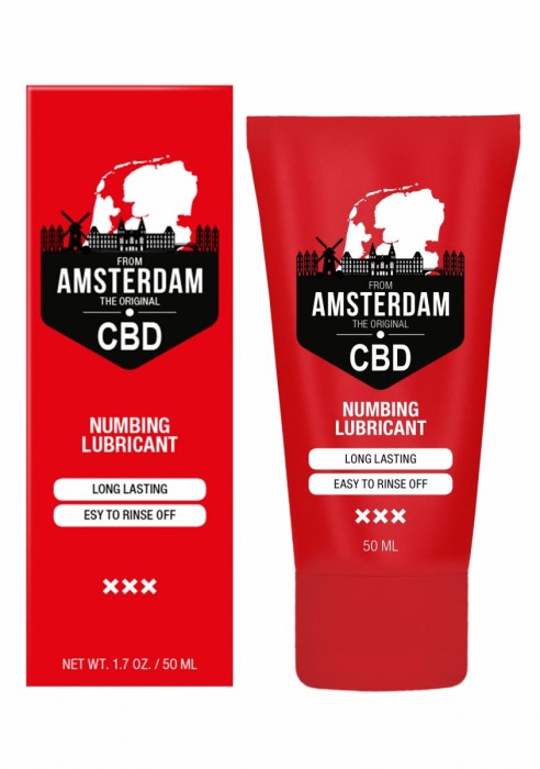 Пролонгирующий лубрикант Numbing CBD from Amsterdam - 50 мл. - Shots Media BV - купить с доставкой в Старом Осколе