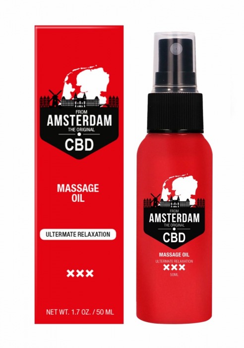 Стимулирующее массажное масло CBD from Amsterdam Massage Oil - 50 мл. - Shots Media BV - купить с доставкой в Старом Осколе