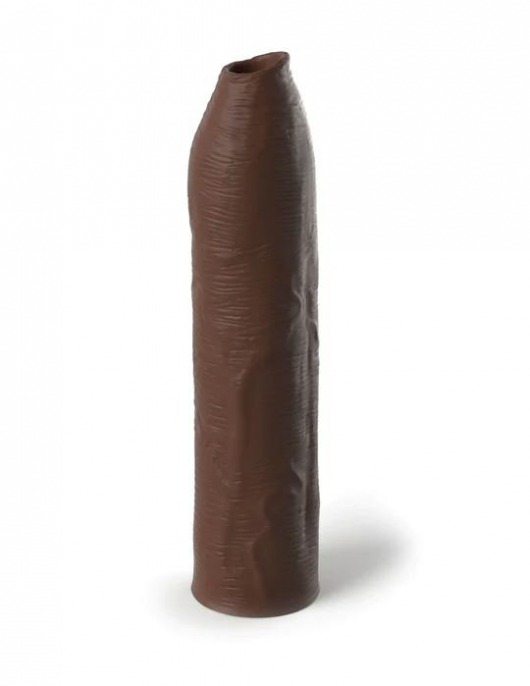 Коричневая насадка-удлинитель Uncut Silicone Penis Enhancer - 17,8 см. - Pipedream - в Старом Осколе купить с доставкой