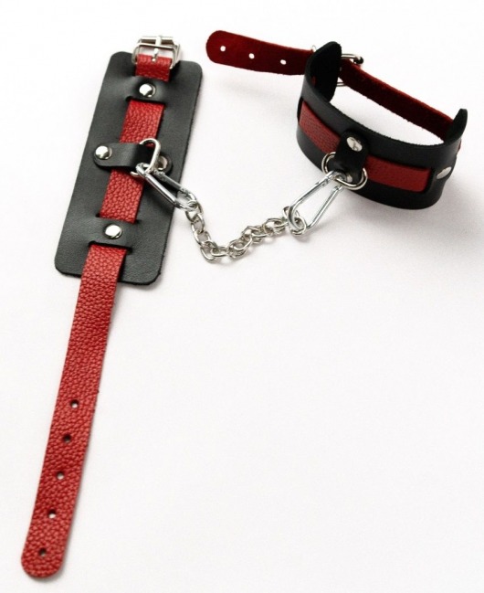 Черные оковы с красным декором и заклепками - Crazy Handmade - купить с доставкой в Старом Осколе