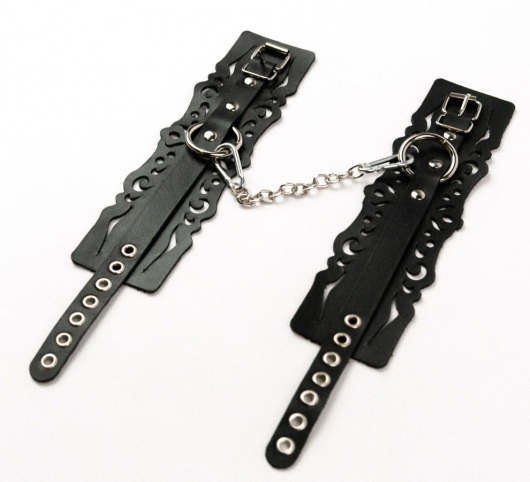 Узорчатые кожаные оковы с регулируемыми ремешками - Crazy Handmade - купить с доставкой в Старом Осколе