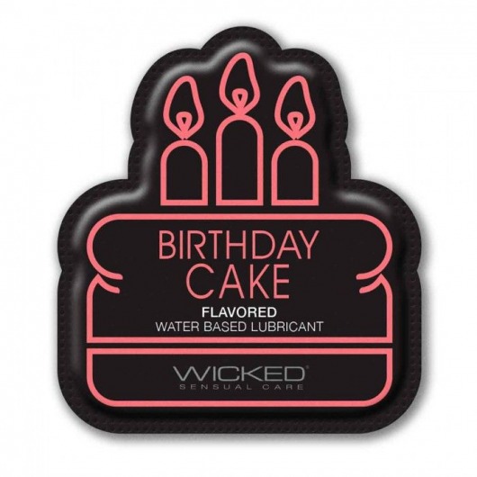 Лубрикант на водной основе со вкусом торта с кремом Wicked Aqua Birthday cake - 3 мл. - Wicked - купить с доставкой в Старом Осколе