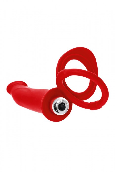 Красная насадка на пенис для двойного проникновения - 19 см. - ToyFa - купить с доставкой в Старом Осколе