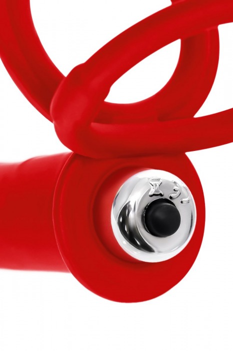 Красная насадка на пенис для двойного проникновения - 19 см. - ToyFa - купить с доставкой в Старом Осколе