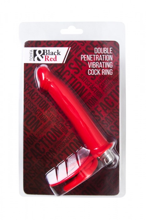 Красная насадка на пенис для двойного проникновения - 19 см. - ToyFa - купить с доставкой в Старом Осколе