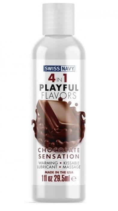 Массажный гель 4-в-1 Chocolate Sensation с ароматом шоколада - 29,5 мл. - Swiss navy - купить с доставкой в Старом Осколе