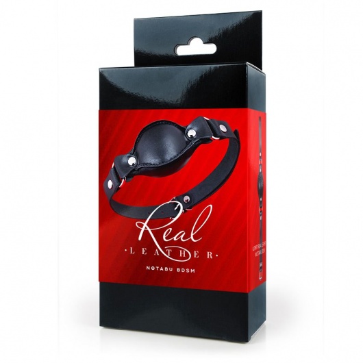 Черный кожаный кляп - Notabu - купить с доставкой в Старом Осколе