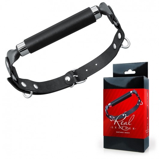 Черный кожаный кляп-трензель - Notabu - купить с доставкой в Старом Осколе