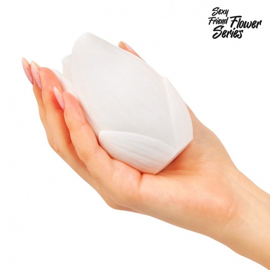 Белый нереалистичный мастурбатор в форме бутона цветка Lotus - 1137 - в Старом Осколе купить с доставкой