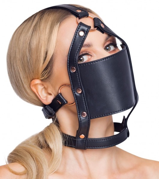 Черный намордник с кляпом-шаром Head Harness With A Gag - Orion - купить с доставкой в Старом Осколе