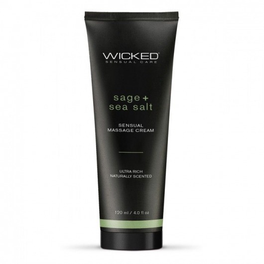 Массажный легкий крем WICKED Sage plus Sea Salt - 120 мл. - Wicked - купить с доставкой в Старом Осколе