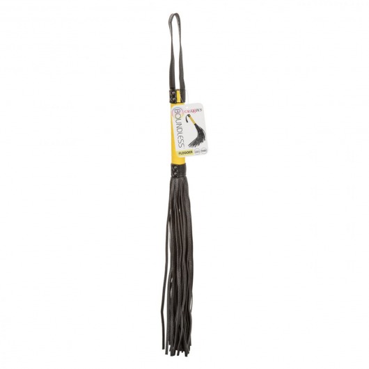 Черная плеть с желтой рукоятью Boundless Flogger - 69,25 см. - California Exotic Novelties - купить с доставкой в Старом Осколе