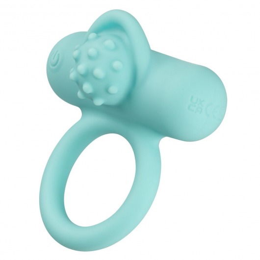 Аквамариновое эрекционное виброкольцо Silicone Rechargeable Nubby Lover’s Delight - California Exotic Novelties - в Старом Осколе купить с доставкой