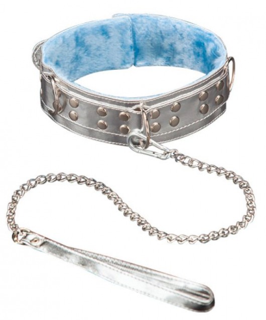 Серебристый ошейник из искусственной кожи - Sitabella - купить с доставкой в Старом Осколе