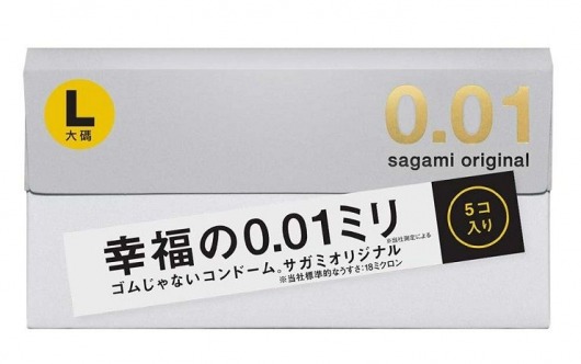 Презервативы Sagami Original 0.02 L-size увеличенного размера - 5 шт. - Sagami - купить с доставкой в Старом Осколе