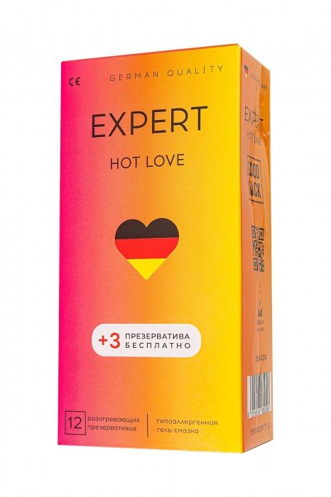 Презервативы EXPERT Hot Love с разогревающим эффектом - 12 шт.(+3 в подарок) - Expert - купить с доставкой в Старом Осколе