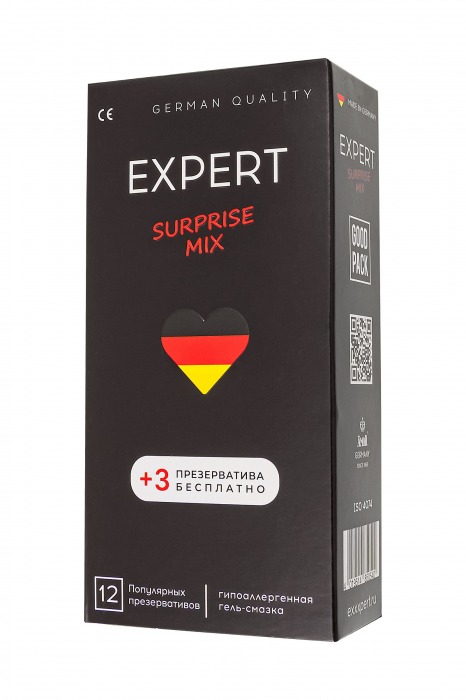 Презервативы EXPERT Surprise Mix - 12 шт.(+3 в подарок) - Expert - купить с доставкой в Старом Осколе