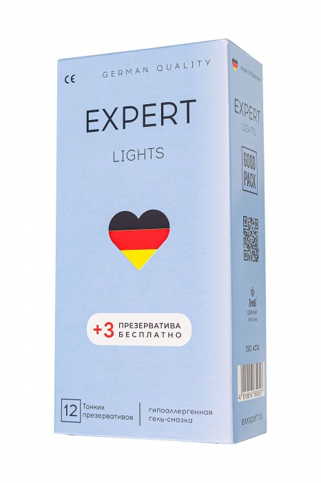 Ультратонкие презервативы EXPERT Lights - 12 шт.(+3 в подарок) - Expert - купить с доставкой в Старом Осколе