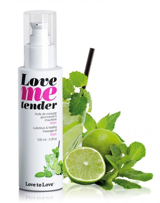 Съедобное согревающее массажное масло Love Me Tender Mojito с ароматом мохито - 100 мл. - Love to Love - купить с доставкой в Старом Осколе