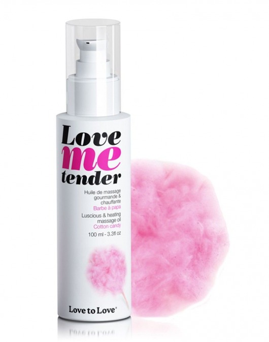 Съедобное согревающее массажное масло Love Me Tender Cotton Candy с ароматом сладкой ваты - 100 мл. - Love to Love - купить с доставкой в Старом Осколе