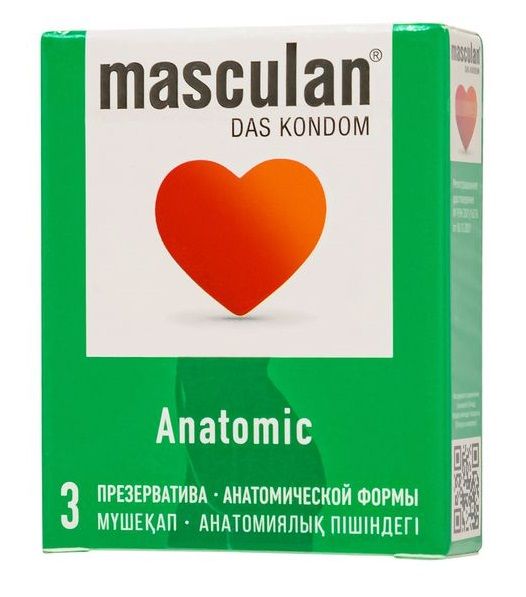 Презервативы анатомической формы Masculan Anatomic - 3 шт. - Masculan - купить с доставкой в Старом Осколе