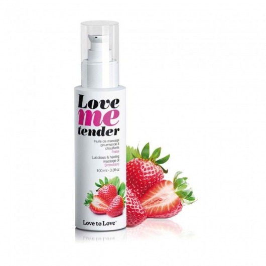 Съедобное согревающее массажное масло Love Me Tender Strawberry с ароматом клубники - 100 мл. - Love to Love - купить с доставкой в Старом Осколе