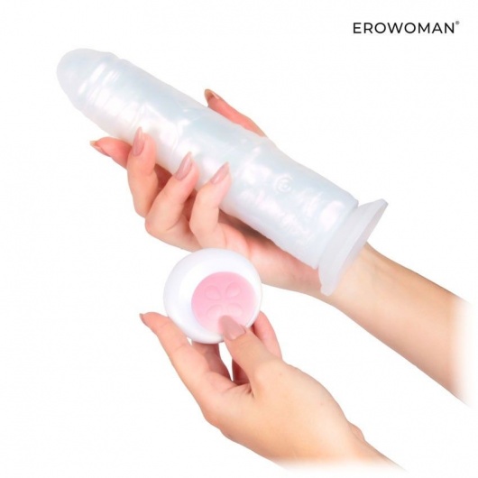 Белый вибратор-реалистик со световыми эффектами - 20,5 см. - Erowoman-Eroman