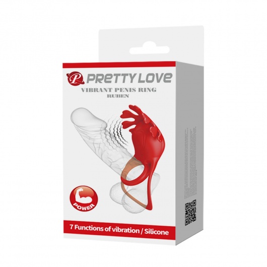 Красное эрекционное кольцо с вибрацией Ruben - Baile - в Старом Осколе купить с доставкой
