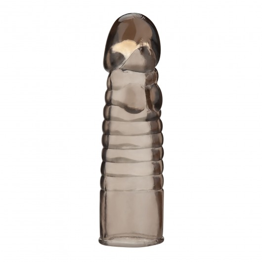 Дымчатая насадка-удлинитель Ribbed Realistic Penis Enhancing Sleeve Extension - 15,2 см. - BlueLine - в Старом Осколе купить с доставкой