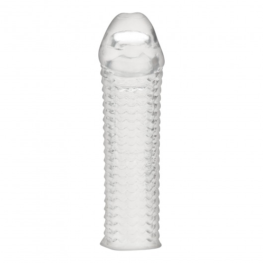 Текстурированная насадка на пенис Clear Textured Penis Enhancing Sleeve Extension - 16,5 см. - BlueLine - в Старом Осколе купить с доставкой