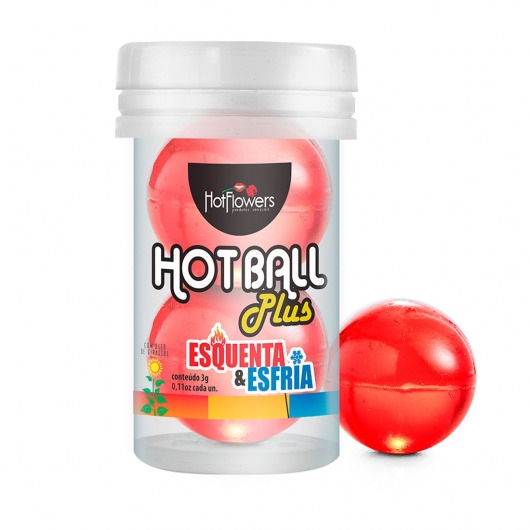 Лубрикант на масляной основе Hot Ball Plus с охлаждающе-разогревающим эффектом (2 шарика по 3 гр.) - HotFlowers - купить с доставкой в Старом Осколе