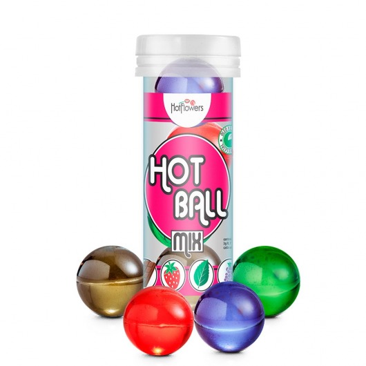 Ароматизированный лубрикант Hot Ball Mix на масляной основе (4 шарика по 3 гр.) - HotFlowers - купить с доставкой в Старом Осколе