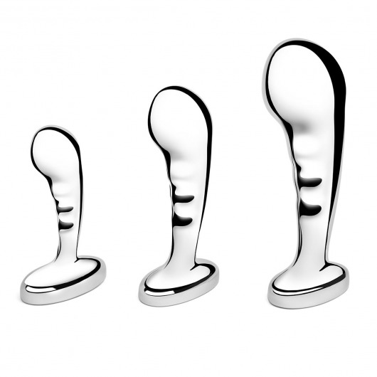 Набор из 3 стальных стимуляторов простаты Stainless Steel P-spot Training Set - b-Vibe - в Старом Осколе купить с доставкой