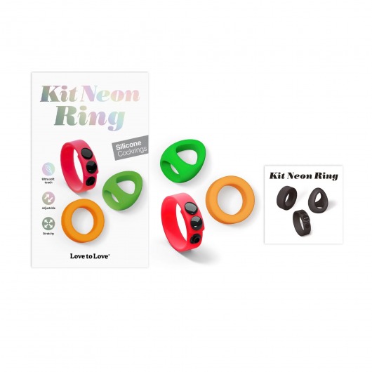 Набор из 3 разноцветных эрекционных колец Kit Neon Ring - Love to Love - в Старом Осколе купить с доставкой