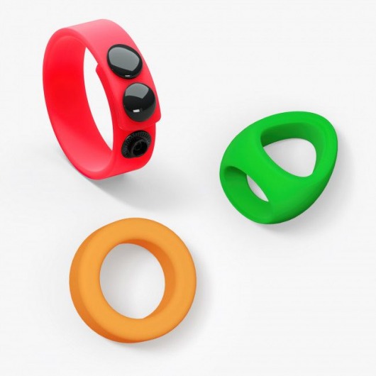 Набор из 3 разноцветных эрекционных колец Kit Neon Ring - Love to Love - в Старом Осколе купить с доставкой