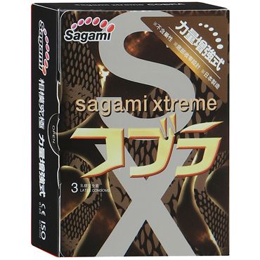 Суженные к основанию презервативы Sagami Xtreme COBRA - 3 шт. - Sagami - купить с доставкой в Старом Осколе