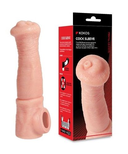 Телесная фантазийная насадка на член Cock Sleeve Size L - KOKOS - в Старом Осколе купить с доставкой