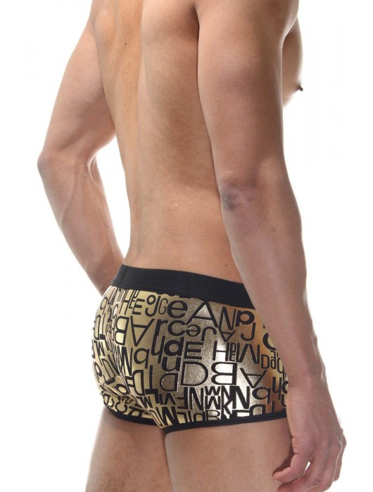 Мужские золотистые трусы-боксеры с принтом - Don Moris купить с доставкой