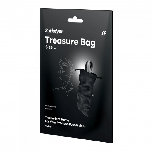 Черный мешочек для хранения игрушек Treasure Bag L - Satisfyer - купить с доставкой в Старом Осколе