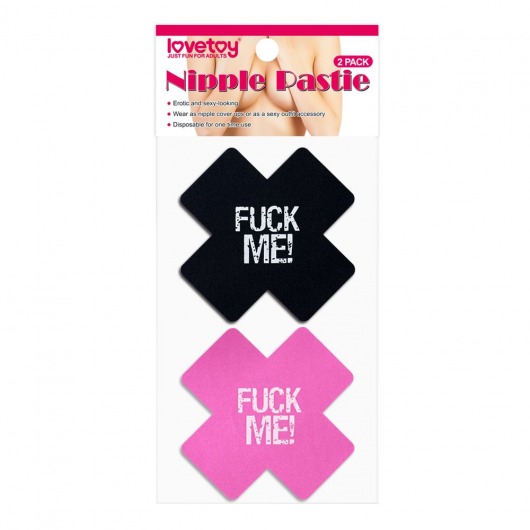 Набор из 2 пар пэстисов Cross Pattern Nipple Pasties - Lovetoy - купить с доставкой в Старом Осколе