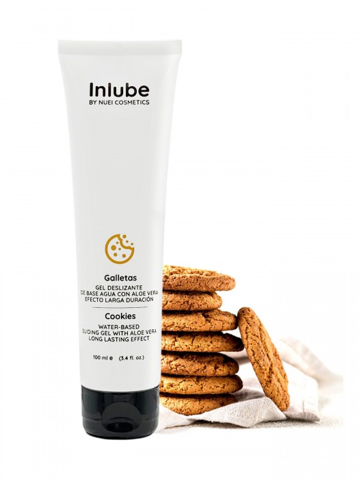 Лубрикант на водной основе Nuei Inlube с алоэ вера и ароматом печенья - 100 мл. - Nuei cosmetics - купить с доставкой в Старом Осколе