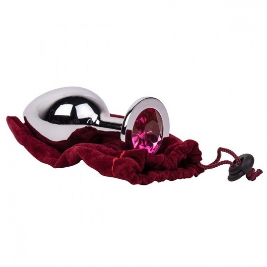 Большой стальной плаг с розовым кристаллом Pink Bubble Gum - 9,5 см. - Erotic Fantasy - купить с доставкой в Старом Осколе