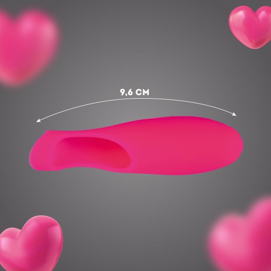 Розовая силиконовая насадка на палец с вибрацией - Волшебная страна