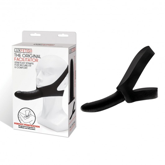 Черный фаллоимитатор с креплением на лицо The Original Facilitator - 14 см. - Lux Fetish - купить с доставкой в Старом Осколе