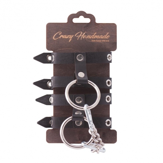 Черные однослойные наручники из натуральной кожи - Crazy Handmade - купить с доставкой в Старом Осколе