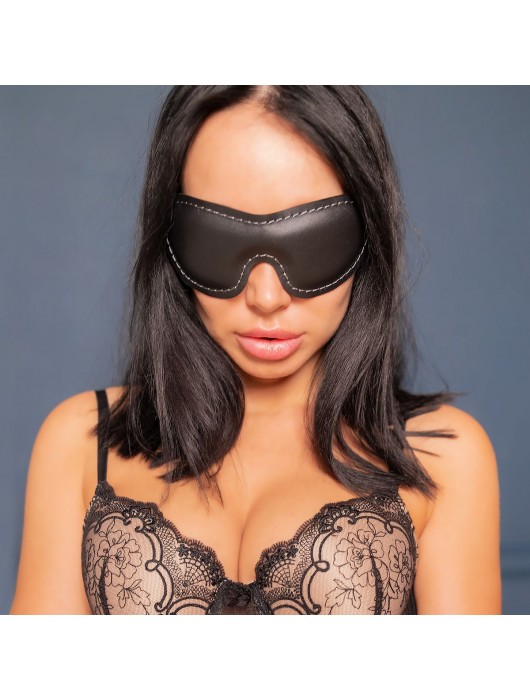 Черная мягкая закрытая маска из натуральной кожи - Crazy Handmade - купить с доставкой в Старом Осколе